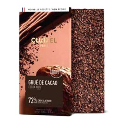 Cluizel Guayas Ecuador Organic 72% Dark Chocolate Bar with Cocoa Nibs