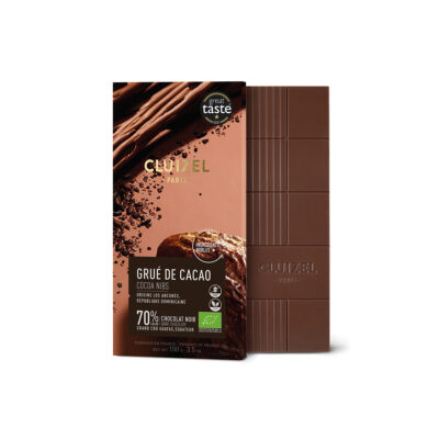 Cluizel Los Ancones Dominican Republic Organic 70% Dark Chocolate Bar with Cocoa Nibs