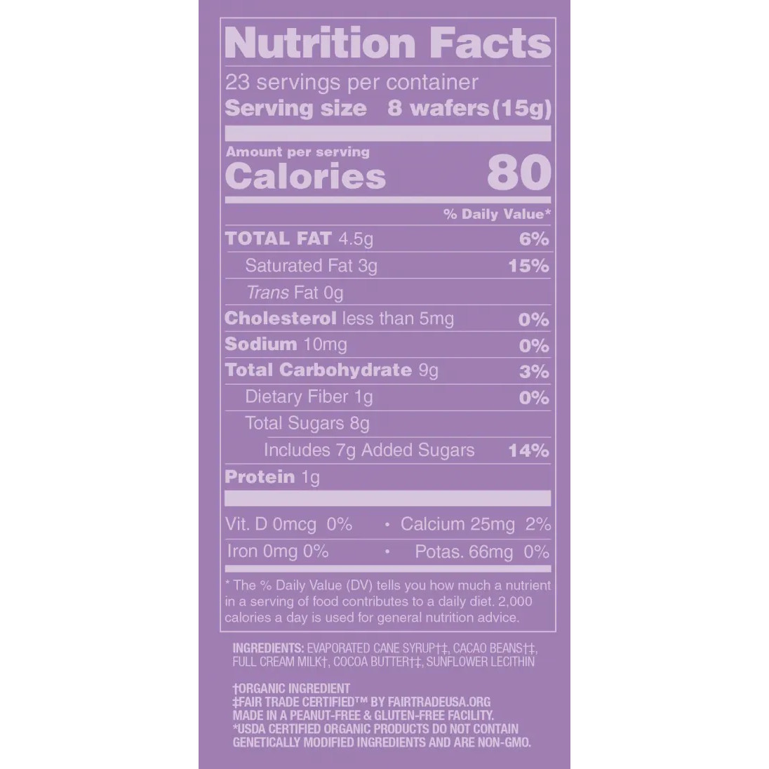 Guittard Organic 38% Milk Couverture Chocolate Wafers (12oz) Label