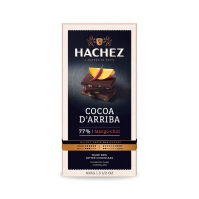 Hachez Cocoa d'Arriba Mango Chili 77% Dark Chocolate Bar