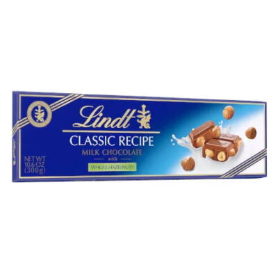 Lindt Swiss Classic Recipe Milk Chocolate Bar with Whole Hazelnuts