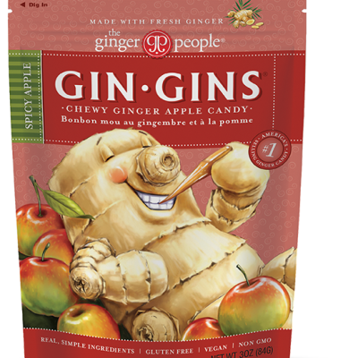 The Ginger People Gin Gins Spicy Apple Chewy Ginger Candy