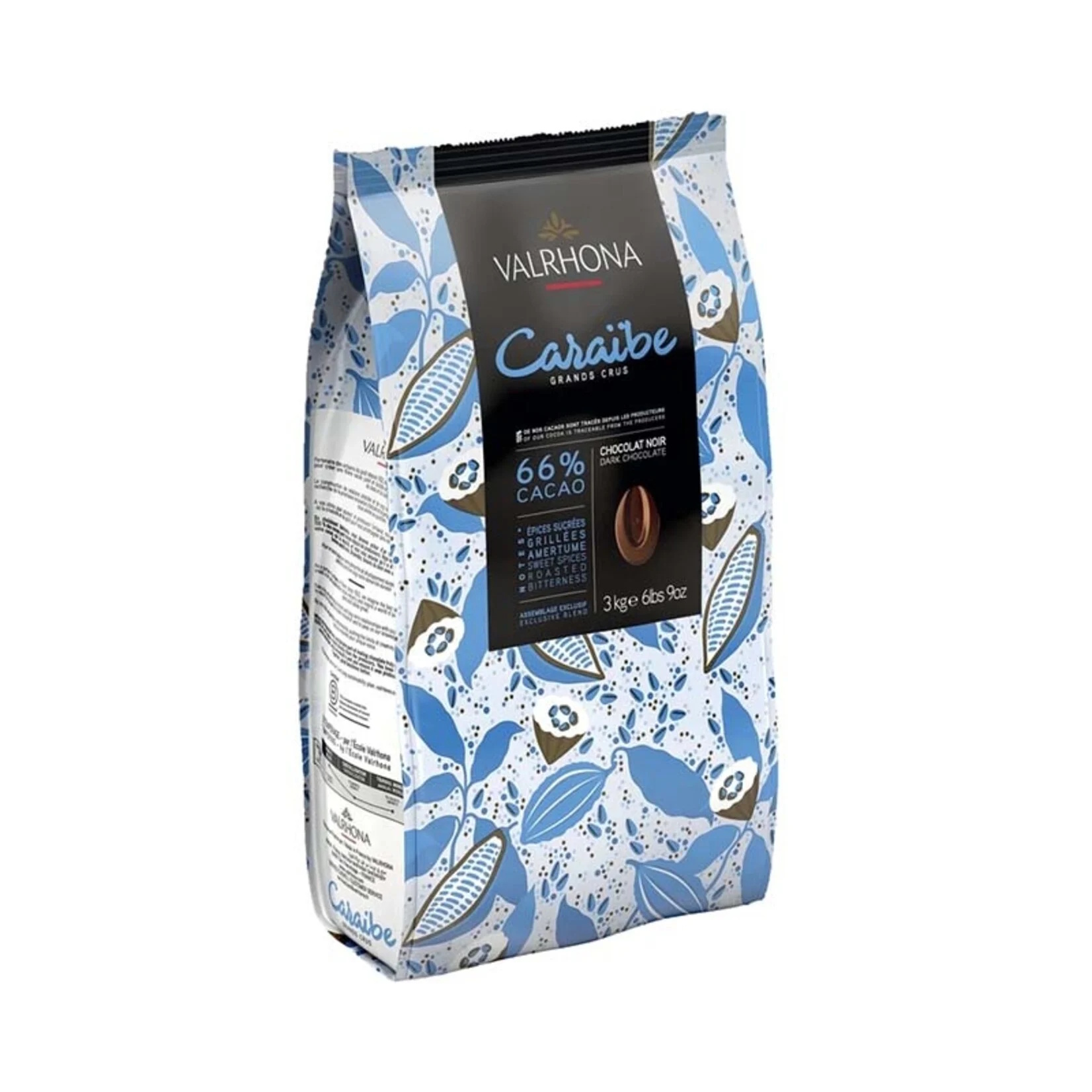 Valrhona Caraïbe 66% Dark Couverture Chocolate Feves | World Wide