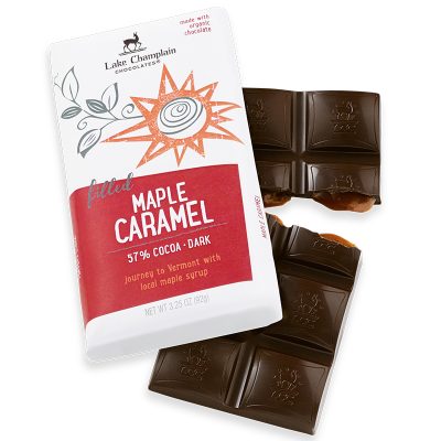 Lake Champlain Maple Caramel 57% Dark Chocolate Bar