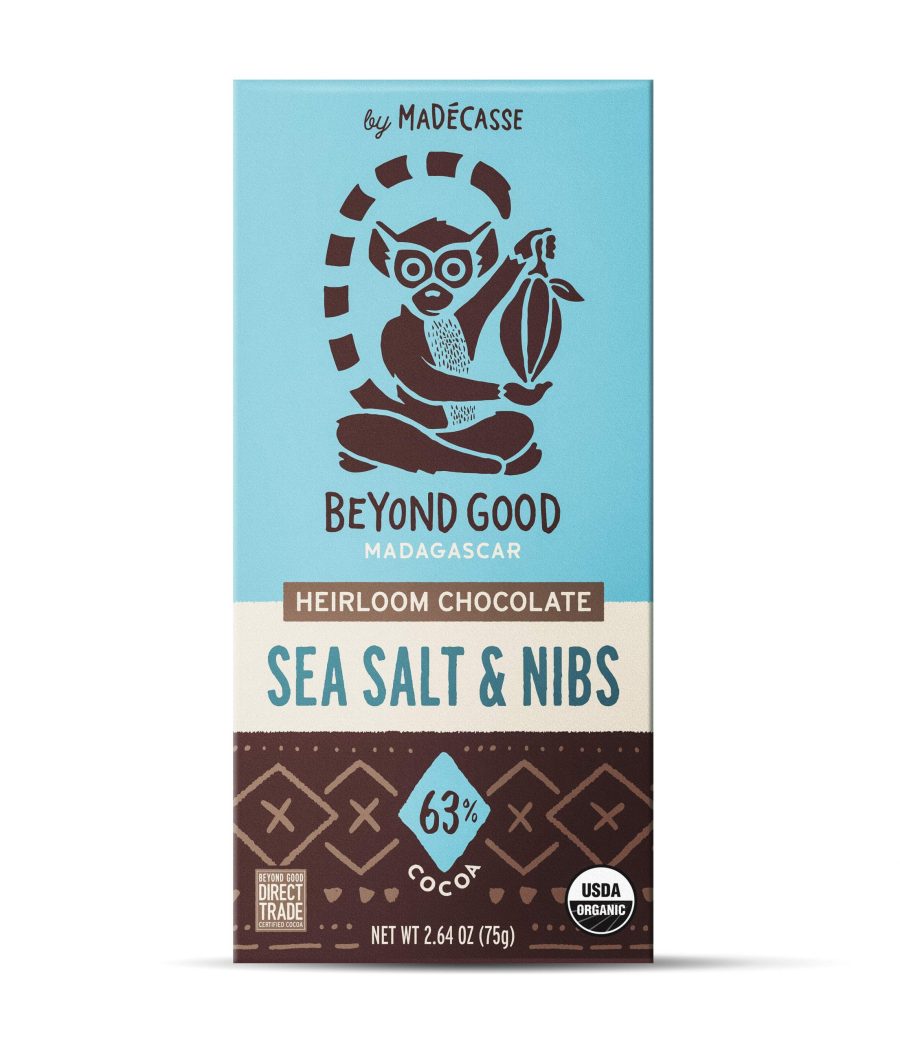 Beyond Good 63% Dark Chocolate Bar with Sea Salt & Nibs-min
