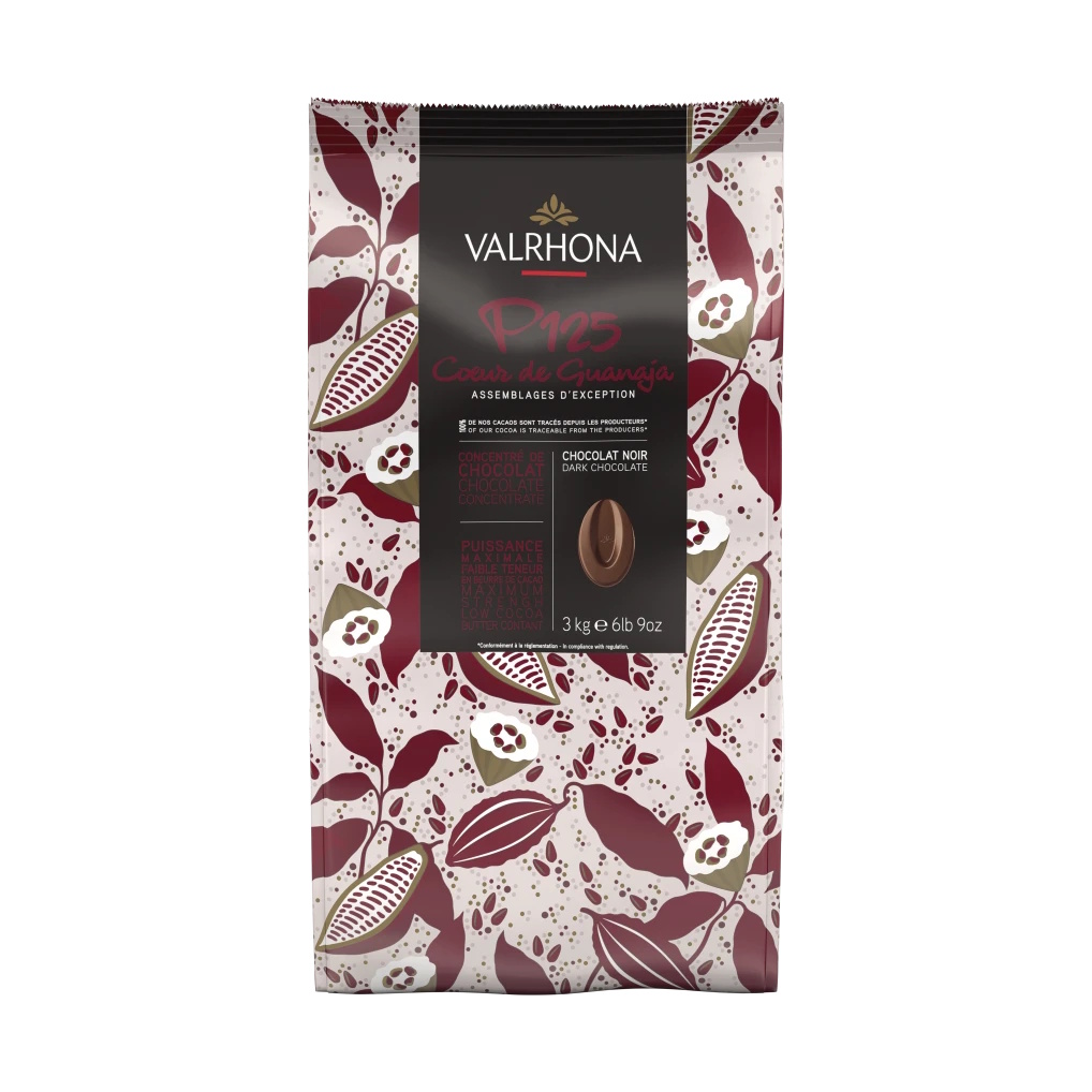 Valrhona P125 Cœur de Guanaja 80% Dark Couverture Chocolate Feves