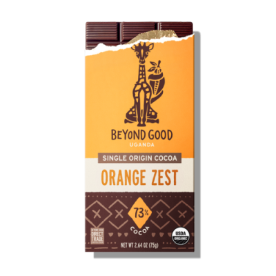 Beyond Good by Madécasse Uganda 73% Dark Chocolate Bar with Orange Zest
