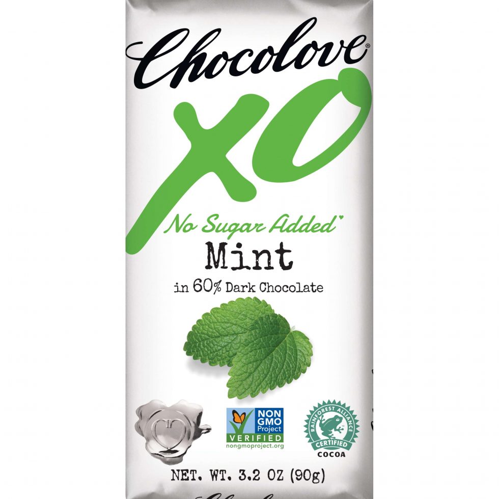 Chocolove XO No Sugar Added 60 Dark Chocolate Bar with Mint World