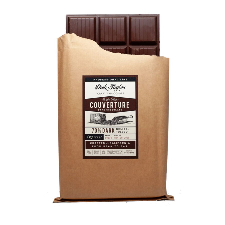 Dick Taylor Belize 70% Dark Couverture Chocolate Block