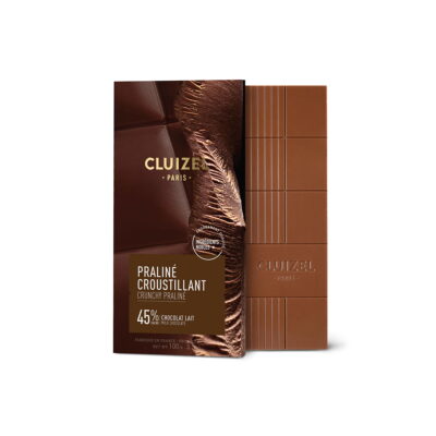 Cluizel Praliné Croustillant 45% Dark-Milk Chocolate Bar with Crunchy Praliné