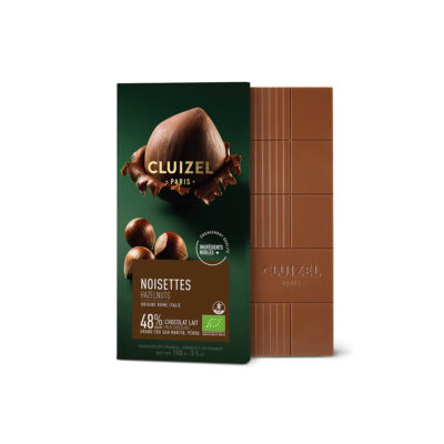 Cluizel San Martin Peru Organic 48% Milk Chocolate Bar with Hazelnuts