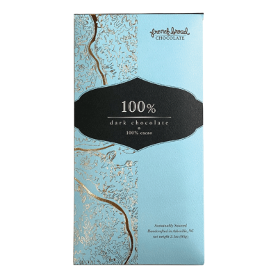 French Broad 100% Cacao Dark Chocolate Bar