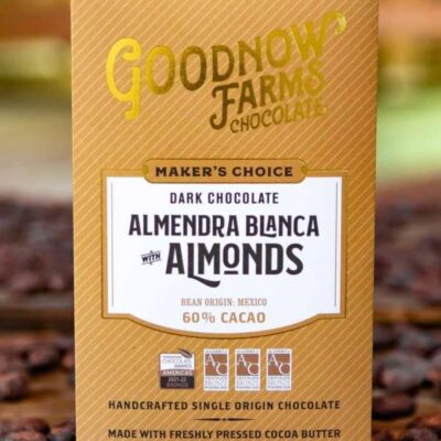 Goodnow Farms Almendra Blanca Mexico 60% Dark Chocolate Bar with Almonds