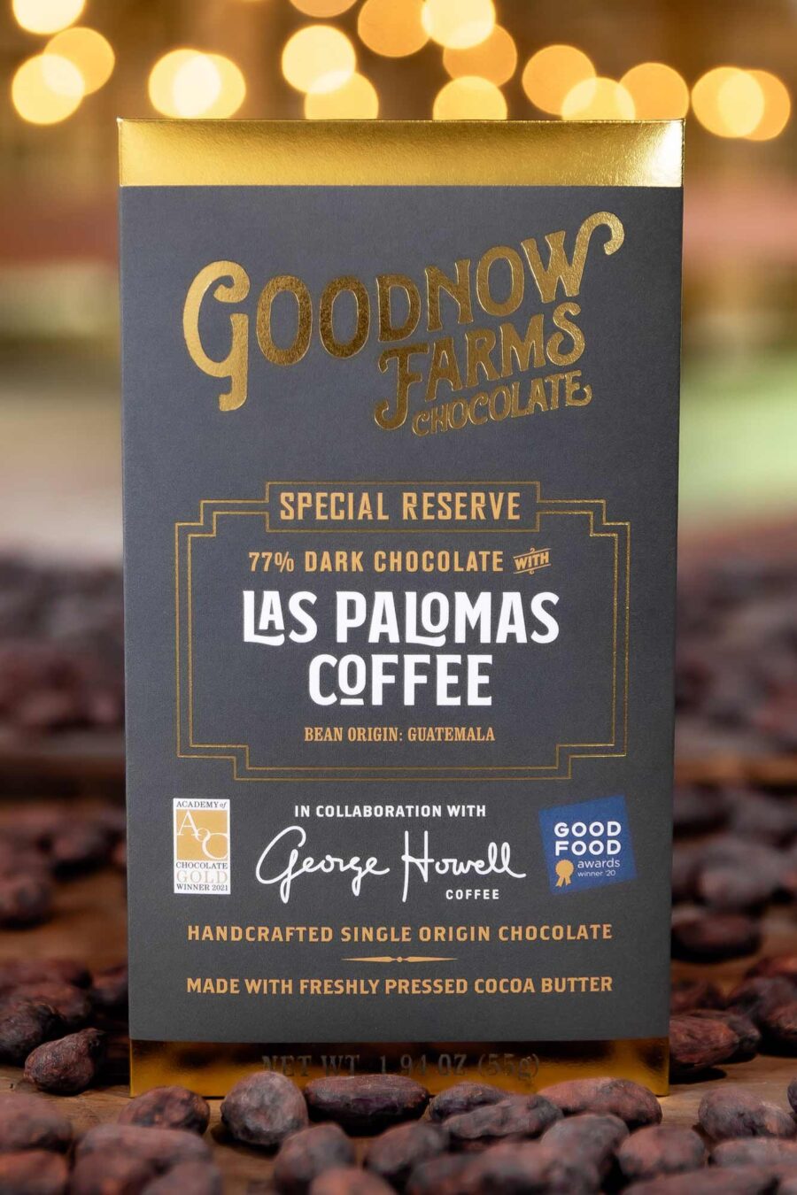 Goodnow Farms Special Reserve Guatemala 77% Dark Chocolate Bar with Las Palomas Coffee
