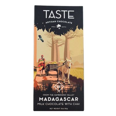 Taste Artisan Chocolate Madagascar 58% Dark Milk Chocolate Bar with Chai