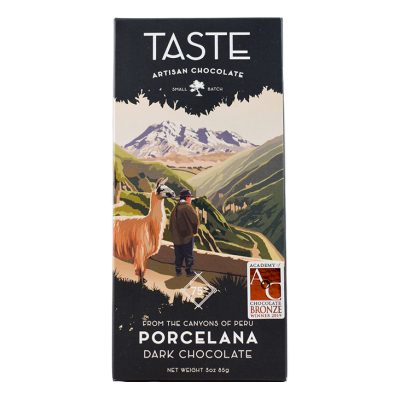 Taste Artisan Chocolate Porcelana 75% Dark Chocolate Bar