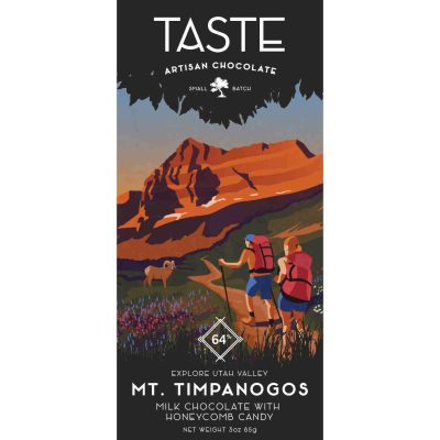 Taste Artisan Chocolate EUV Mt. Timpanogos Dark Chocolate Bar with Honeycomb Candy