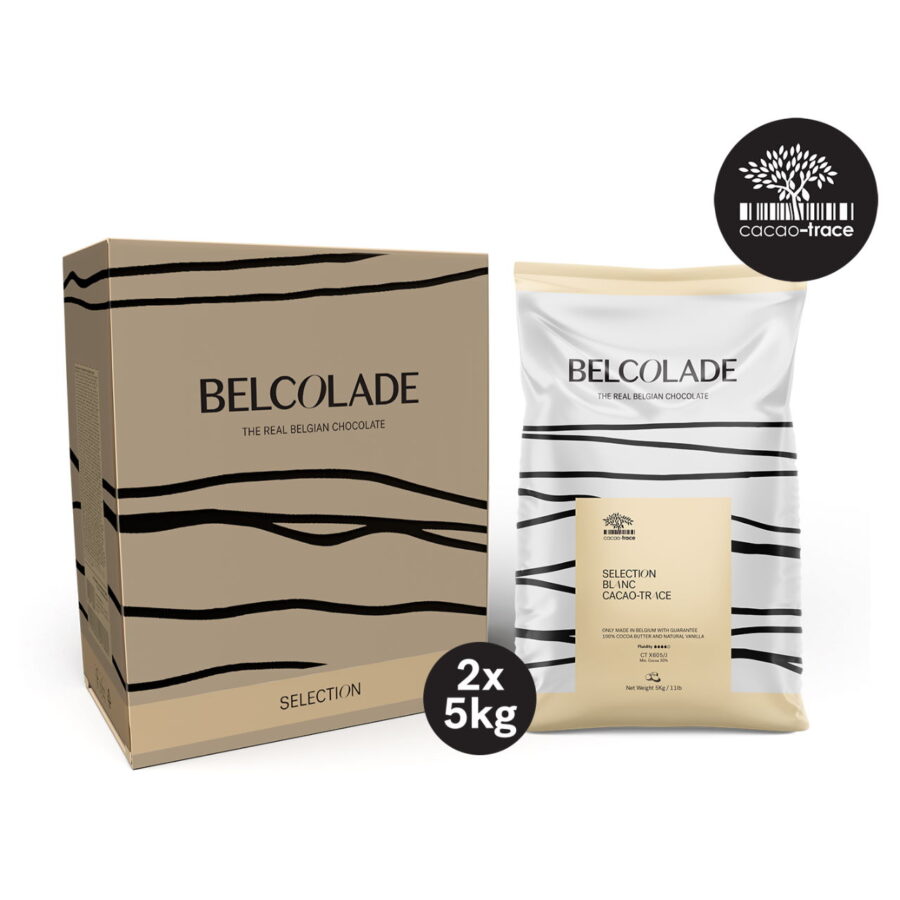 Belcolade Blanc Selection 30% White Chocolate Discs Case