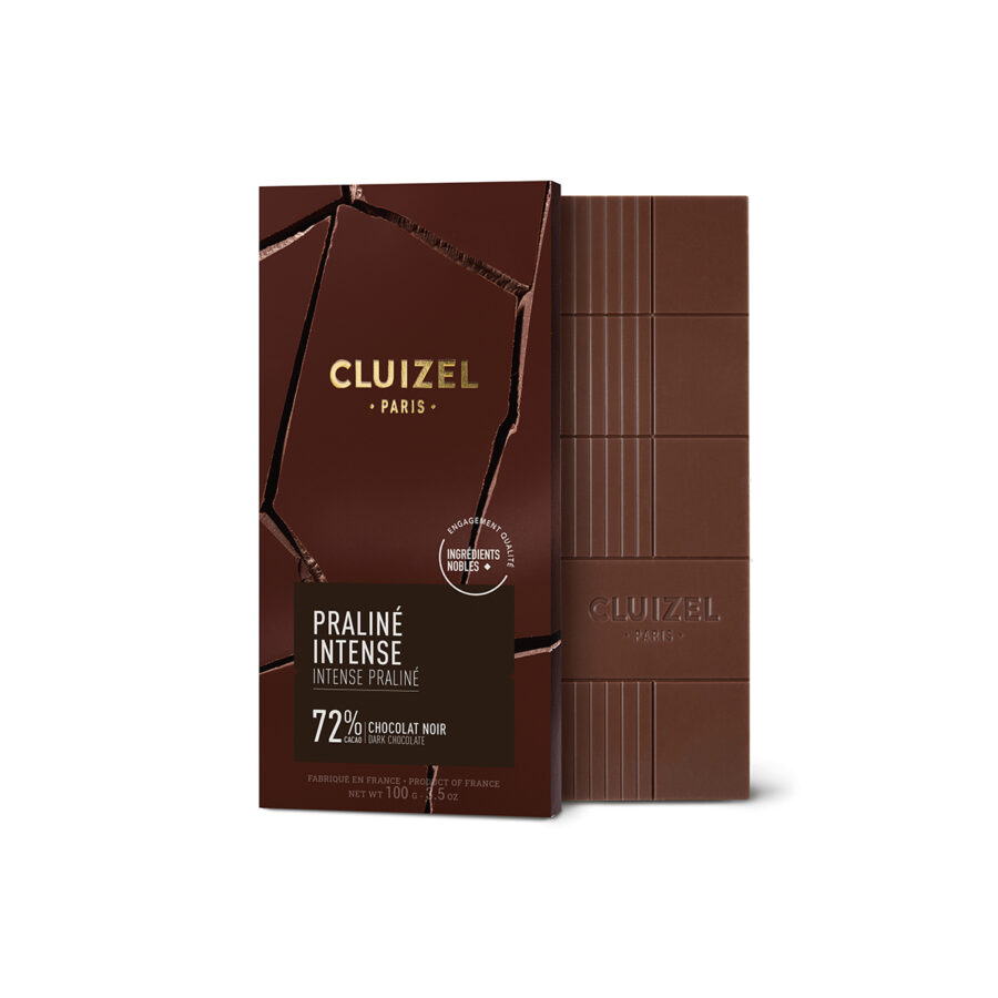 Cluizel 72% Dark Chocolate Bar with Intense Praline