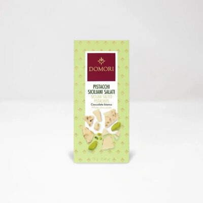 Domori White Chocolate Bar with Salted Sicilian Pistachios