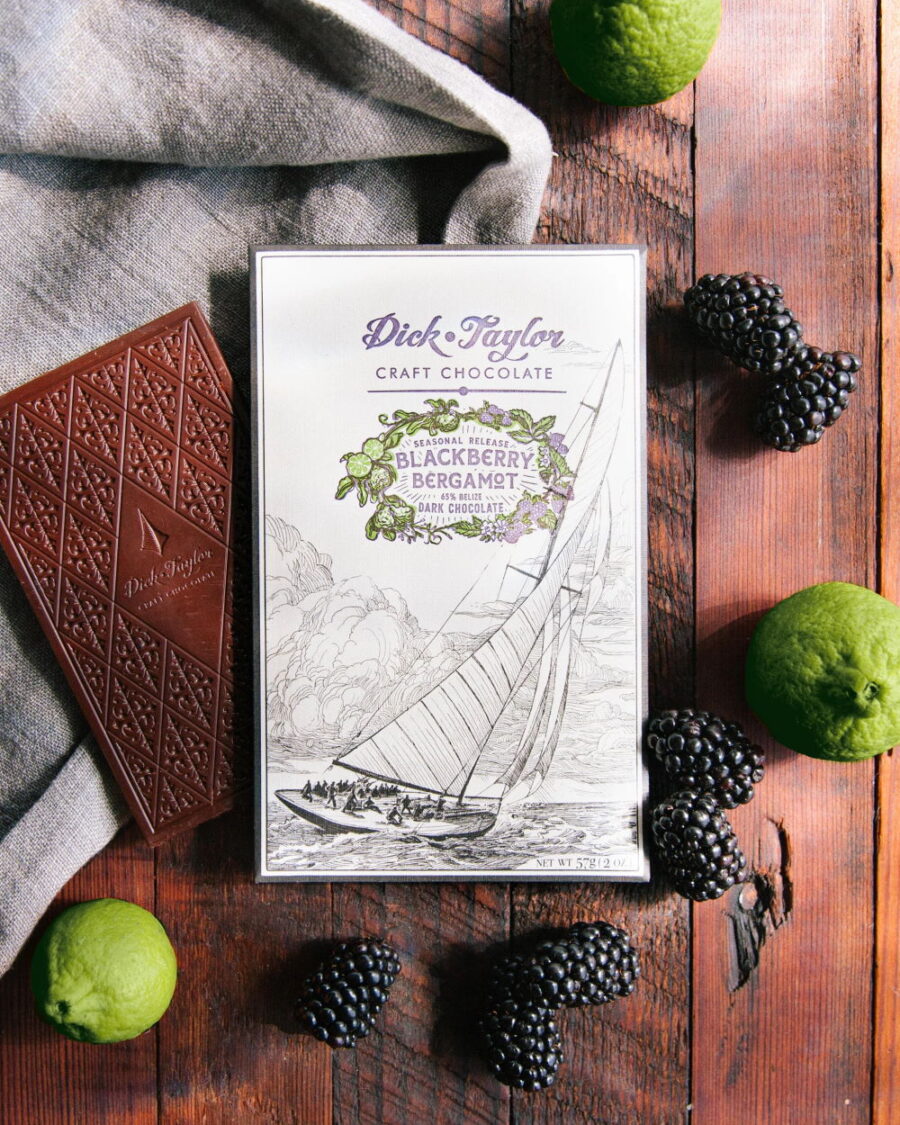 Dick Taylor Belize 65% Dark Chocolate with Blackberry & Bergamot Lifestyle