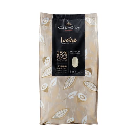  Valrhona Premium French Baking Creamy White Chocolate Discs  (Feves) IVOIRE 35% Cacao. Easy Melt and Tempering. Hints of Vanilla & Warm  Milk. For Sauces, Mousses, Frostings and Candies 1kg (Pack