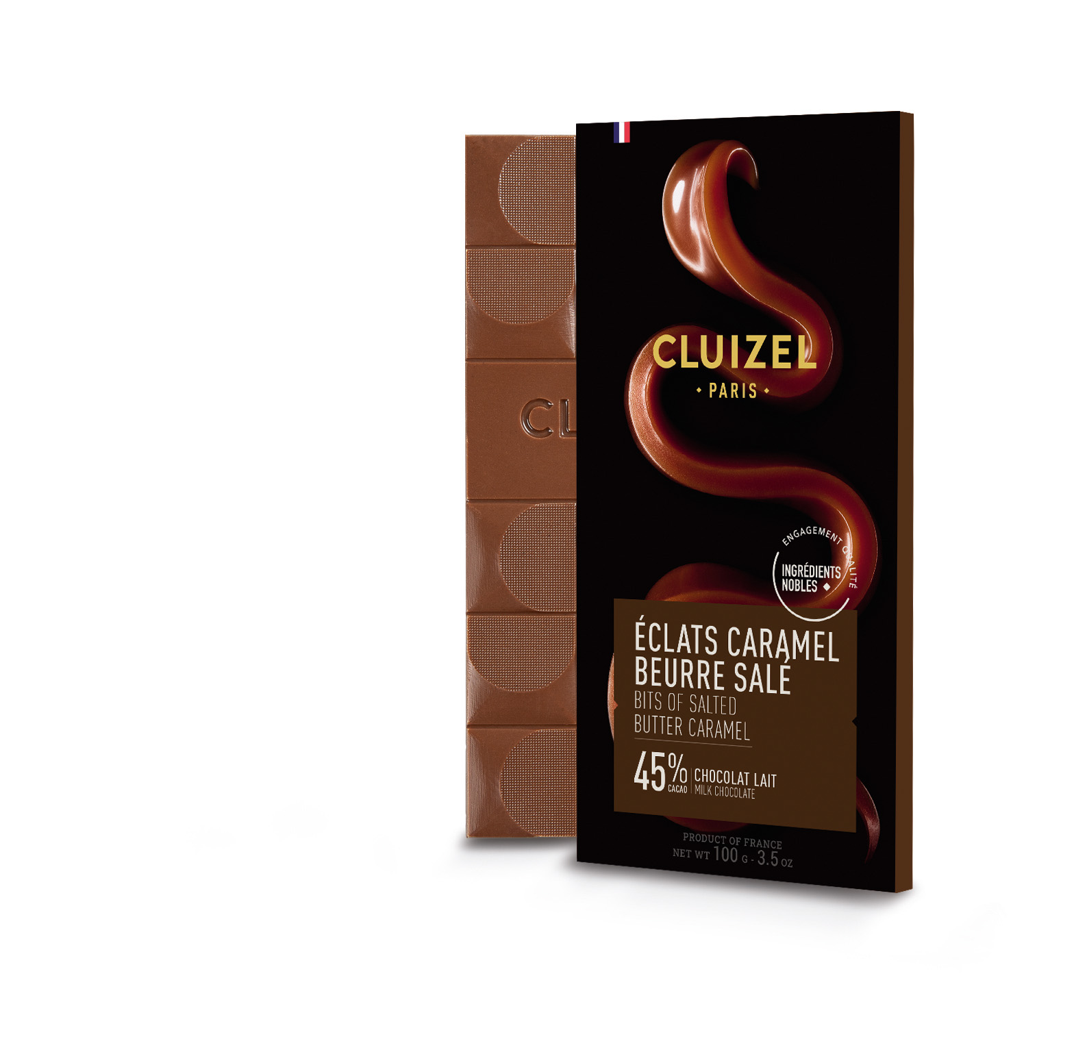 Michel Cluizel 45% Milk Chocolate Bar with Bits of Salted Butter Caramel