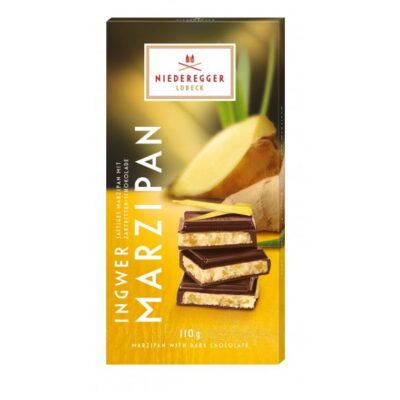 Niederegger Dark Chocolate Bar with Ginger Flavored Marzipan Filling