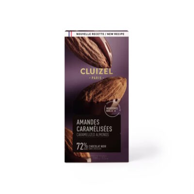 Cluizel 72% Dark Chocolate Bar with Caramelized Almonds