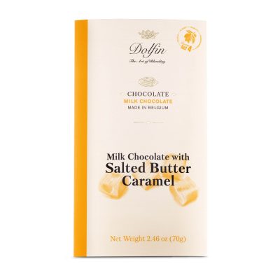 Dolfin 37% Milk Chocolate Bar with Salted Butter Caramel-min