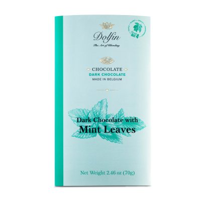 Dolfin 60% Dark Chocolate Bar with Mint Leaves-min