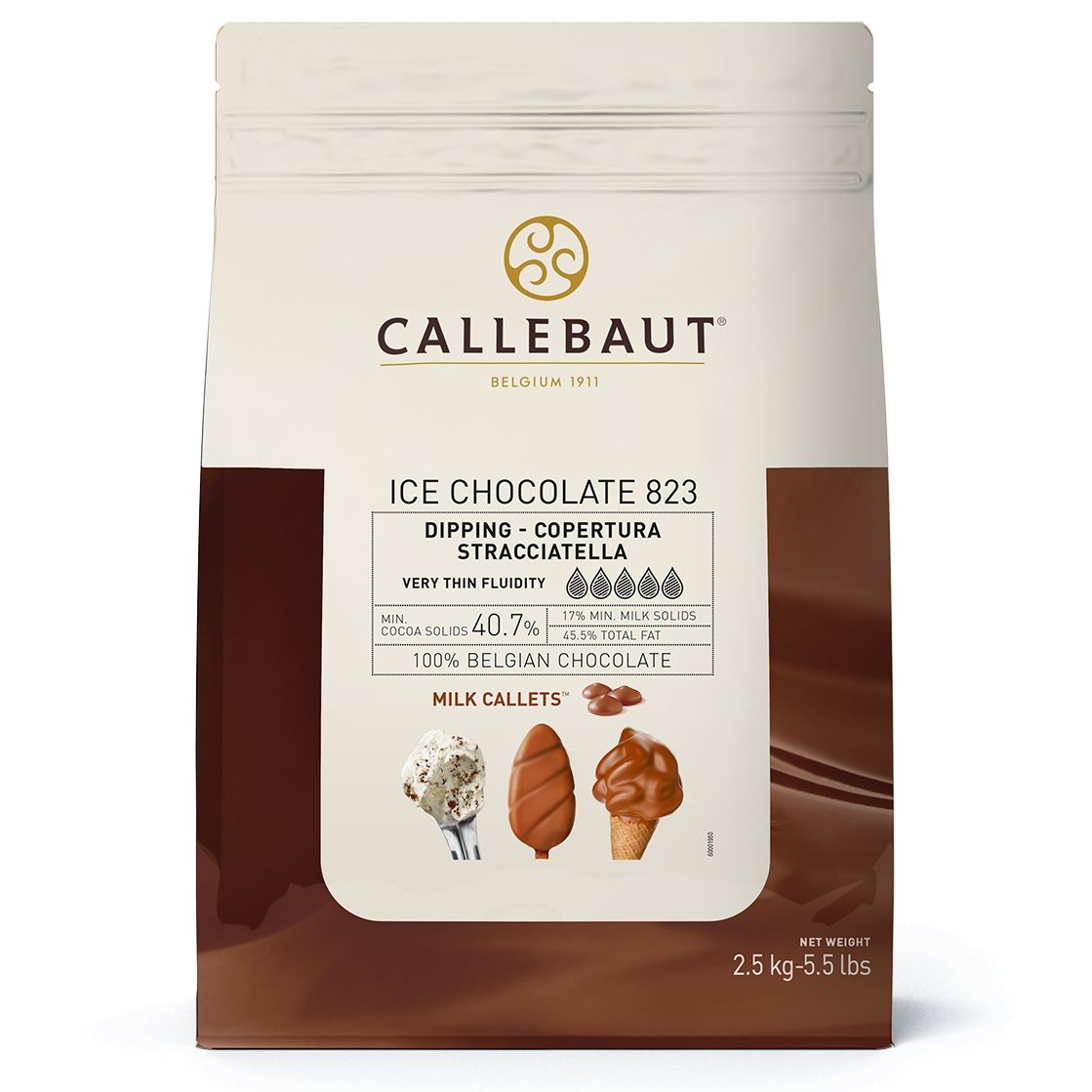Callebaut 823 33.6% Milk Couverture Chocolate Callets
