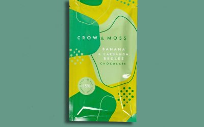 SALE Crow & Moss 65% Dark Chocolate Bar with Banana & Cardamom Brulee