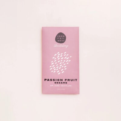 Crow & Moss 68% Dark Chocolate Bar with Passion Fruit & Sesame