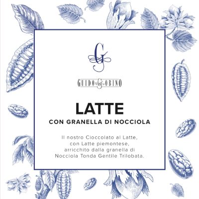 Guido Gobino Latte 35% Milk Chocolate Bar with Chopped Hazelnut (110g)-min