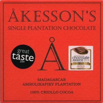 Akesson's Ambolikapiky Plantation Madagascar 100% Criollo Dark Chocolate Bar