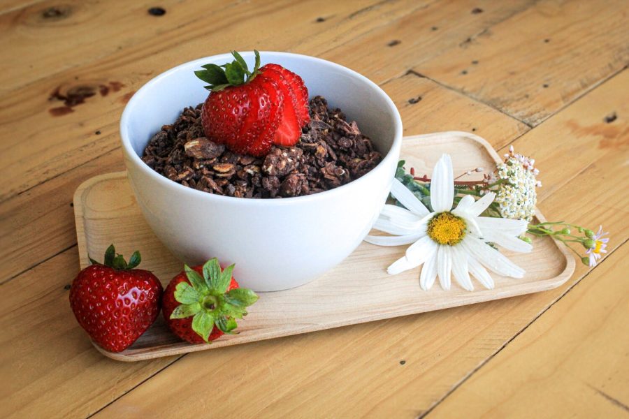 Ritual Farmhouse Chocolate Granola (12oz) Fruit Lifestyle-min