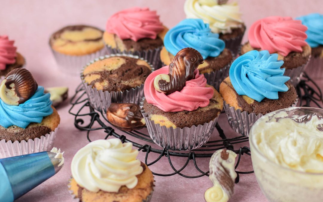 Guylian Chocolate And Vanilla Marble Cupcakes