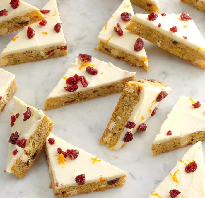 Allez Blanche Orange Cranberry Cookie Bars
