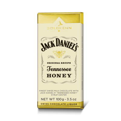 Goldkenn 37% Milk Chocolate Bar with Jack Daniel's Tennessee Honey Syrup Center-min