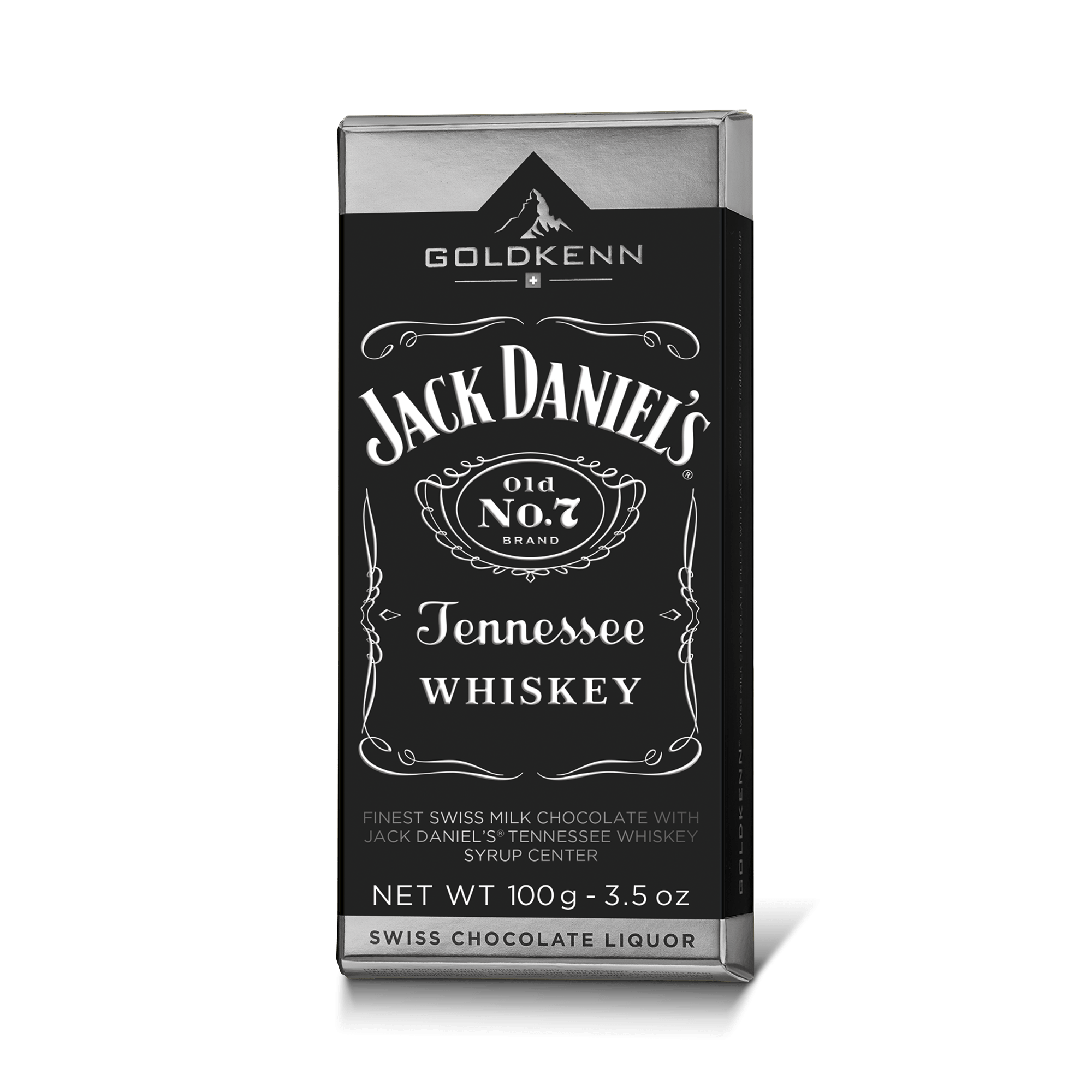 Goldkenn 37% Milk Chocolate Bar with Jack Daniel's Whiskey Syrup Center-min