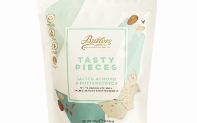 Butlers Tasty Pieces White Chocolate Bark with Salted Almond & Butterscotch