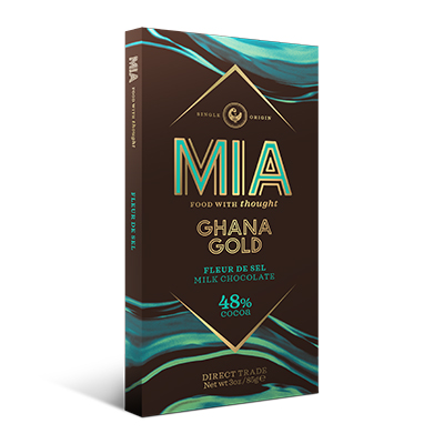 MIA Ghana Gold 48% Milk Chocolate Bar with Fleur de Sel