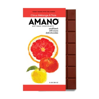 Amano Ecuador 55% Dark Chocolate Bar with Citrus Melange a Trois