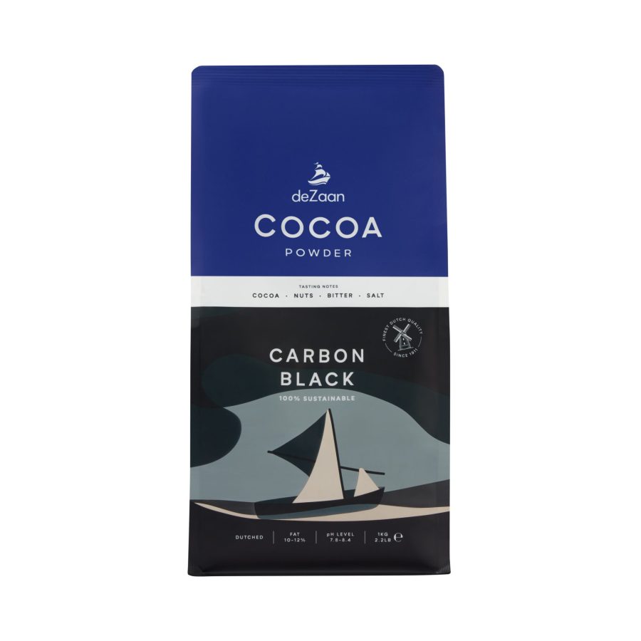 deZaan Carbon Black 10-12% Dutched Cocoa Powder Front 2023