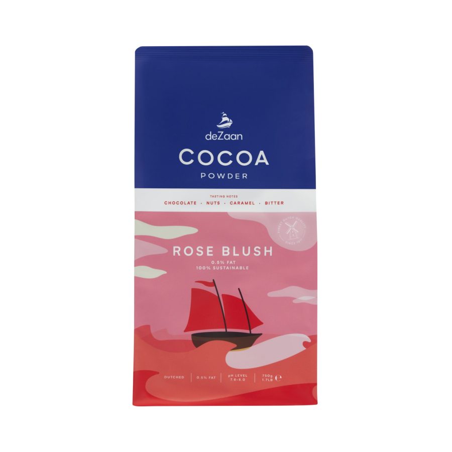 deZaan Rose Blush 0.5% Dutched Cocoa Powder Front 2023