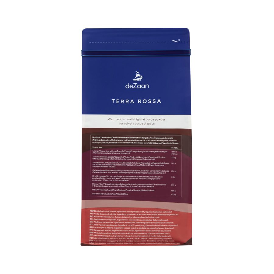 deZaan Terra Rossa 22-24% Dutched Cocoa Powder Back 2 2023