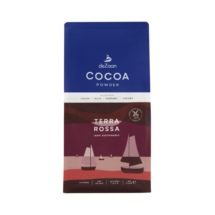 deZaan Terra Rossa 22-24% Dutched Cocoa Powder Front 2023