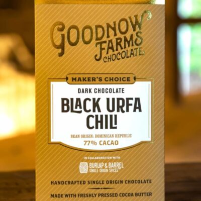 Goodnow Farms Dominican Republic 77% Dark Chocolate Bar with Black Urfa Chili