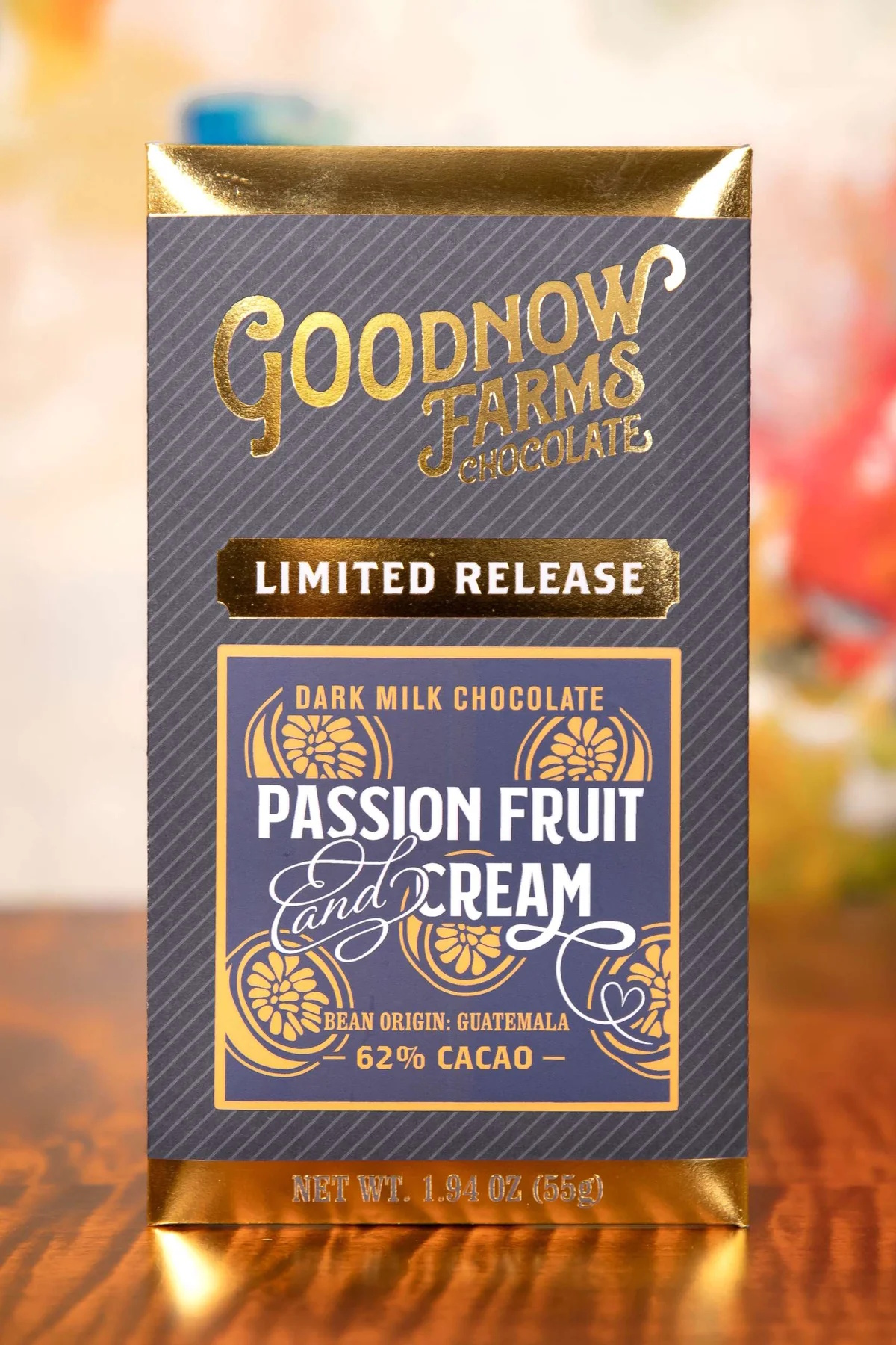 Goodnow Farms Limited Release Guatemala 62% Milk Chocolate Bar with Passion Fruit & Cream